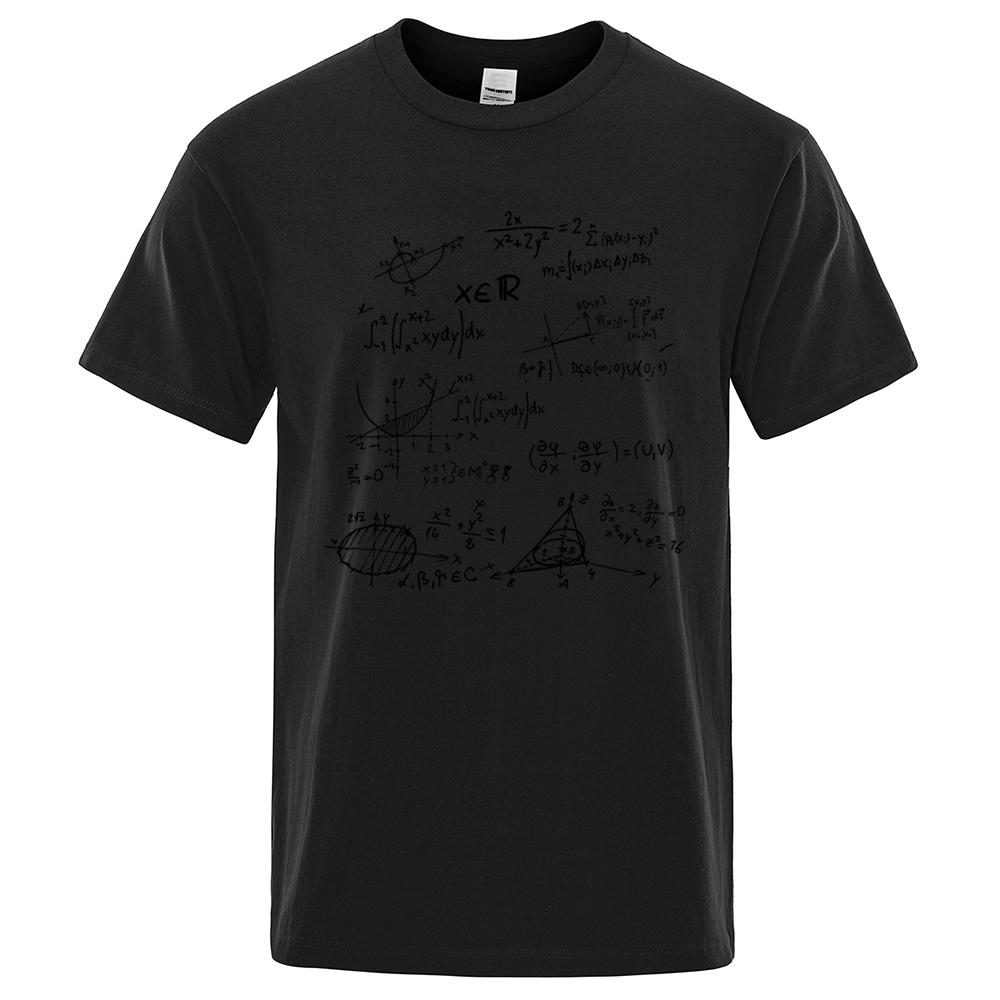 Mathematische Formel Mode T-Shirts Herren Atmungsaktive Schweiß T-Shirts Sommer Übergroße Kleidung Locker 100% Baumwolle Locker Herrenhemd