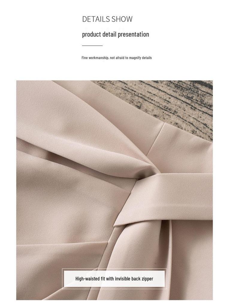 2025 Asymmetrical High-Waisted Slit Midi Skirt for Women - Spring/Summer Trendy Option