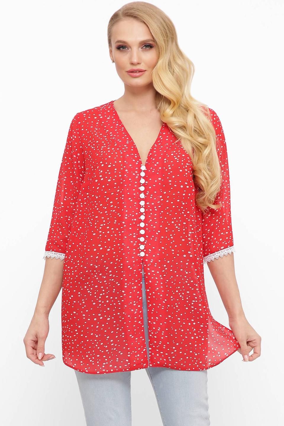 

Шифонова блуза з ґудзиками Tatiana КЕЙТ 3XL червоний