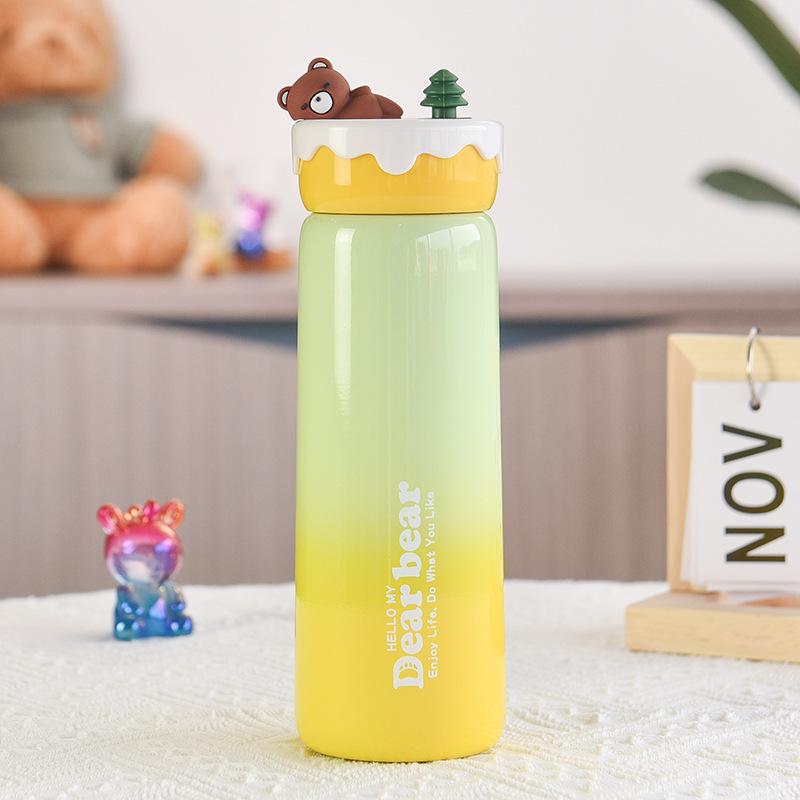 370ml 304 Cute For Sport Stainless Steel Insulated Water Bottle Thermal Coffee Car Cup Cold Hot Mugs Vacuum Flask With Handle
