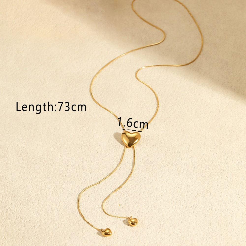 Gold Color Heart Chain Necklace Alloy Heart Pendant Necklace Bijoux Femme