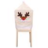 Christmas Elk Embroidered Chair Cover House Chair Decoration Seat Back Protection Cover Gray