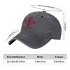 1 st Casual Veelzijdige Jeruzalemkruis Deus Vult Print Gewassen Baseballpet Geschikt Voor Golf Casual Kleding En Buitenactivitei