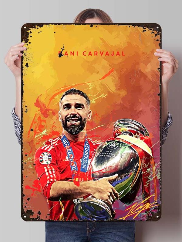 Dani Carvajal Metal Posters Customizable Sign Decor for Room Decoration Football Player Tin Signs for Home Wall Art Decoration