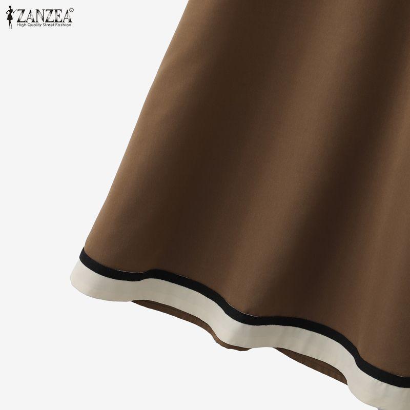 ZANZEA Abito estivo casual da donna con scollo a V e maniche corte