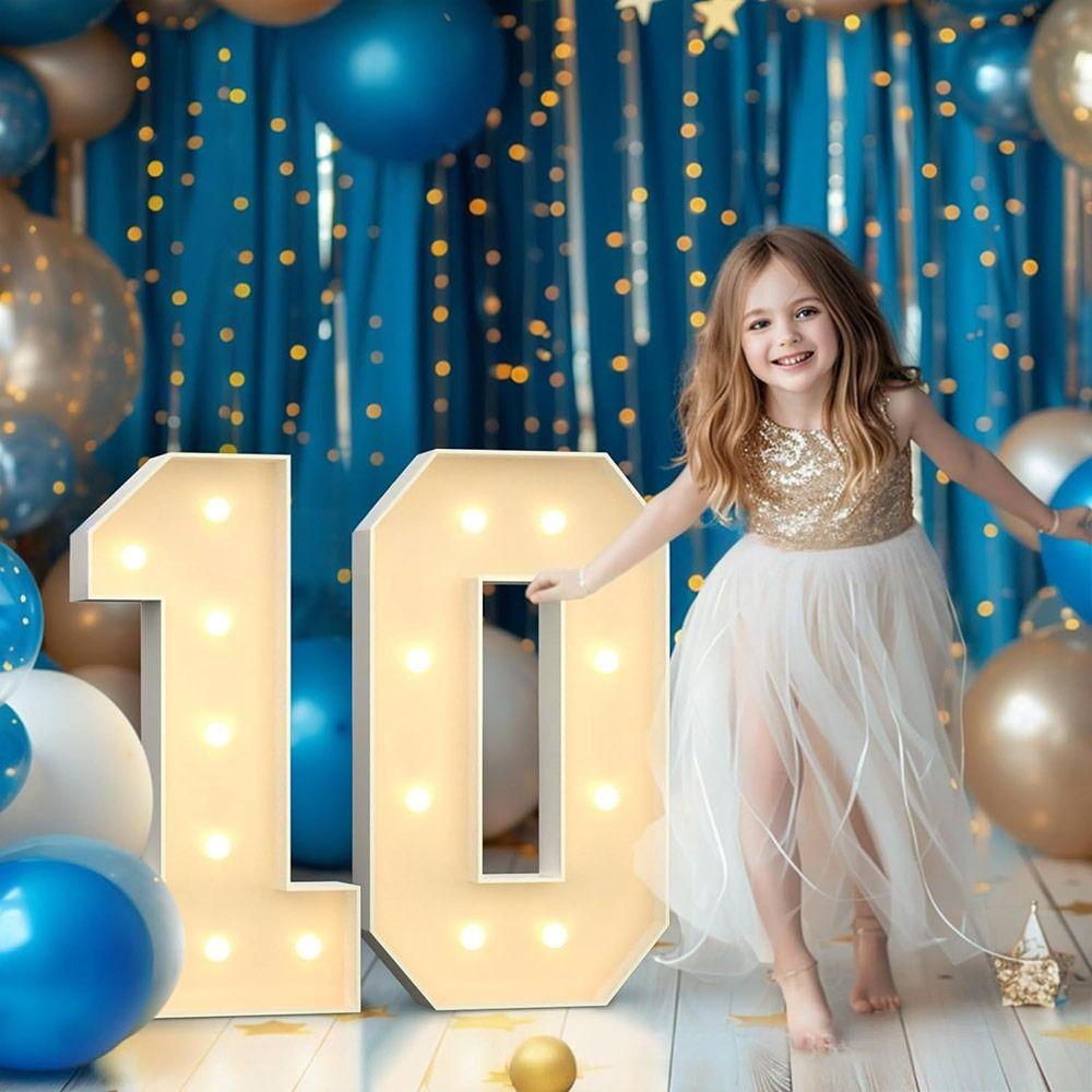 91cm LED Light Balloon Light Up Balloons Birthday Balloon Frame  Birthday Decoration