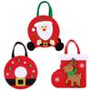 Christmas Bags 3 Pieces Santa Elk Felt Chocolate Bags Decor Holiday Snack Container For Holiday Cookie Food Snack Dulces Baking