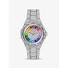 PRIDE Limited-Edition Oversized Raquel Rainbow Pavé Silver-Tone Watch MK7365LE