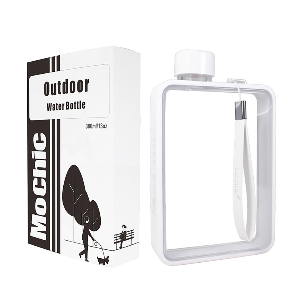 380 ml A5 platt vattenkopp Bärbar Kreativ Stor kapacitet Fyrkantig dricksflaska Sportvattenkanna