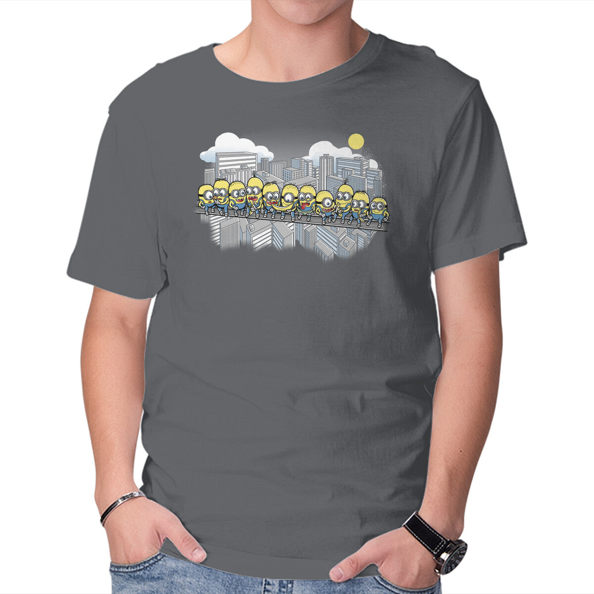 Unisex Crew Neck T-Shirt Min at Work Graphic Short Sleeve Casual Tee XL