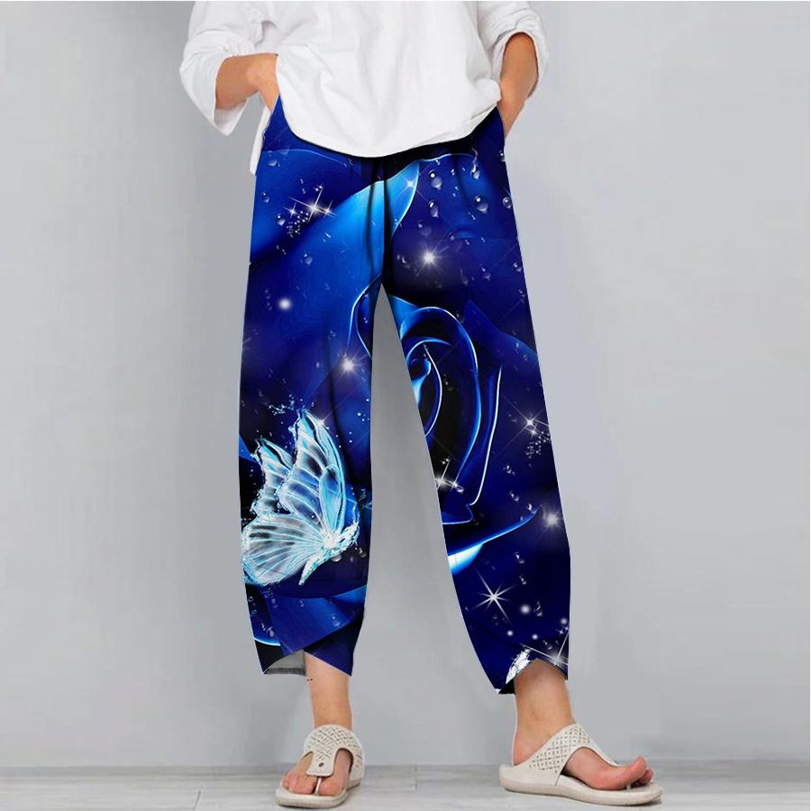 

Мужские модные повседневные брюки, свободные широкие брюки, рабочая одежда с карманами, прозрачные брюки с принтом летающей бабочки