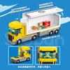 269Pcs City Express Container Truck Model Building Blocks Set Creative Delivery Vehicle Car Diy Educational Toy For Children