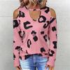 European and American Cross-Border Export Foreign Trade Autumn and Winter Fashion Casual Women's Long-Sleeved T-shirt Loose Plus size Sexy Top Print