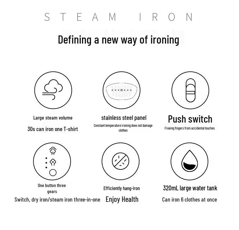 Portable High-Power Handheld Garment Steamer & Iron