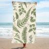 Botanical Leaf Beach Towel: Embrace The Fresh Green Design, Soft Comfort, And Nature Vibes For Your Relaxing Days