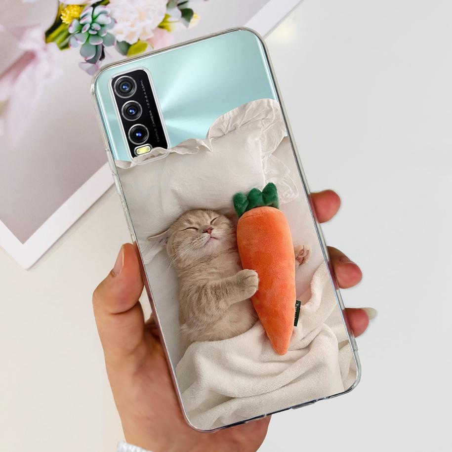 For Vivo Y11s Y12s Case V2028 V2026 V2033 Popular Flower Clear Silicon Back Cover For Vivo Y20 Y20i Y20s V2029 V2027 V2032 Funda