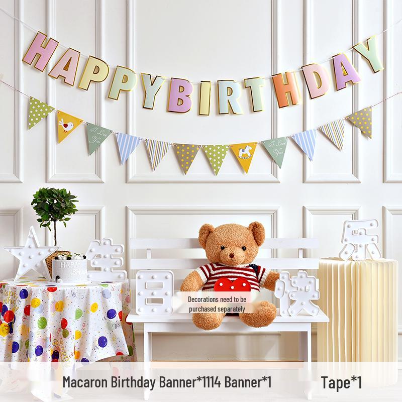 Alles Gute zum Geburtstag Girlande für Mädchen - Partybanner mit Blumendekorationen