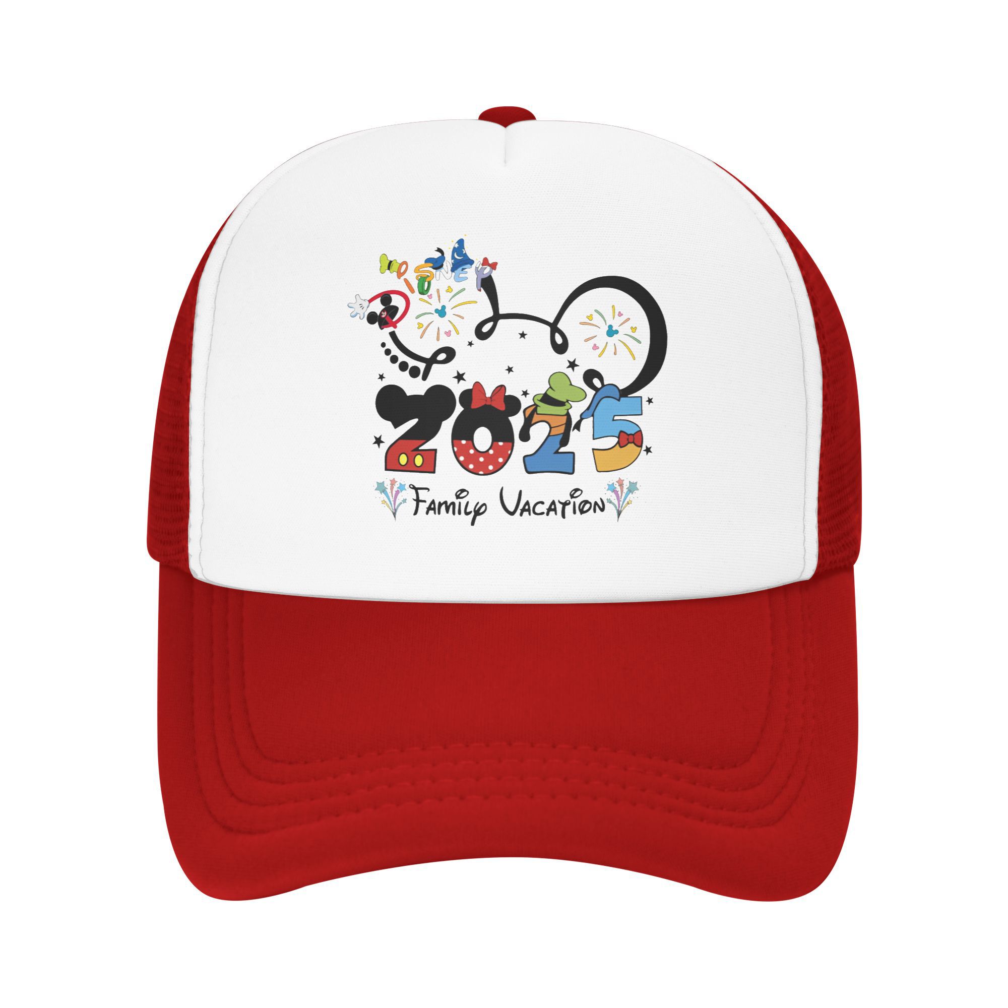 

Disney mickey Family Vacation 2025 Disneyworld Trip Merch Mesh Foam Trucker Hat Unisex Cooling Mesh-back Sun Caps Vintage One Size