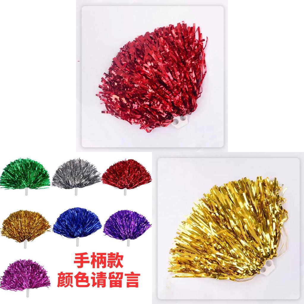 Cheerleading Pom Poms Pvc Handmade Bright Colors For School Sports Events And Dance Performances