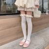 1 Pair Ruffle Thigh High Socks Tube Frilly Socks Long Tube Socks for Girl Over Knee Stockings Princess Style Dress Socks
