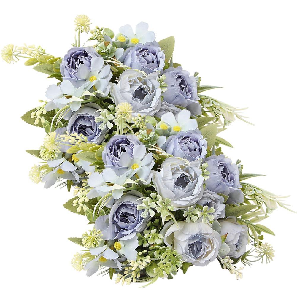 2 Stück künstliche Rosenblumenstrauß falsche Blumen Hochzeitsdekoration für Haus Zimmer Dekoration Blumenarrangement Hochzeitsbraut Dekor