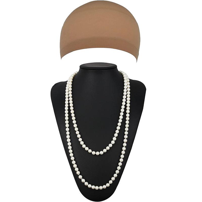 Cruella-Inspired Black & White Witch Costume Set: Shawl Cape, Dalmatian Wig, Gloves, Necklace, Party Dress.