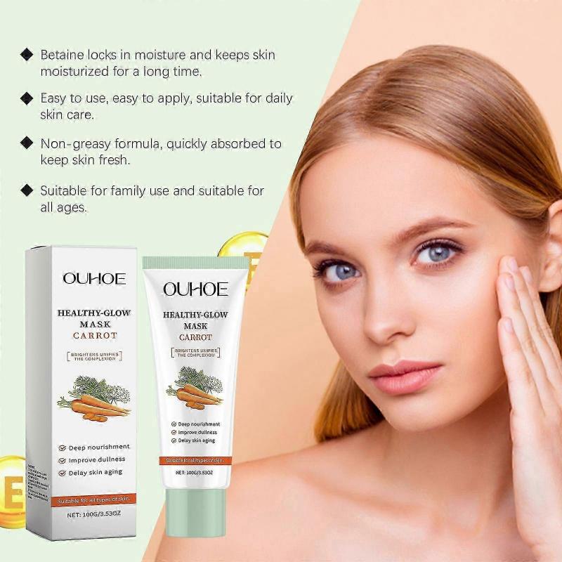Revitalizing Carrot Facial Mask  Deep Hydration, Brightening, Nourishing Skin with Carotene, Hyaluronic Acid & Vitamin E for a Youthful Glow