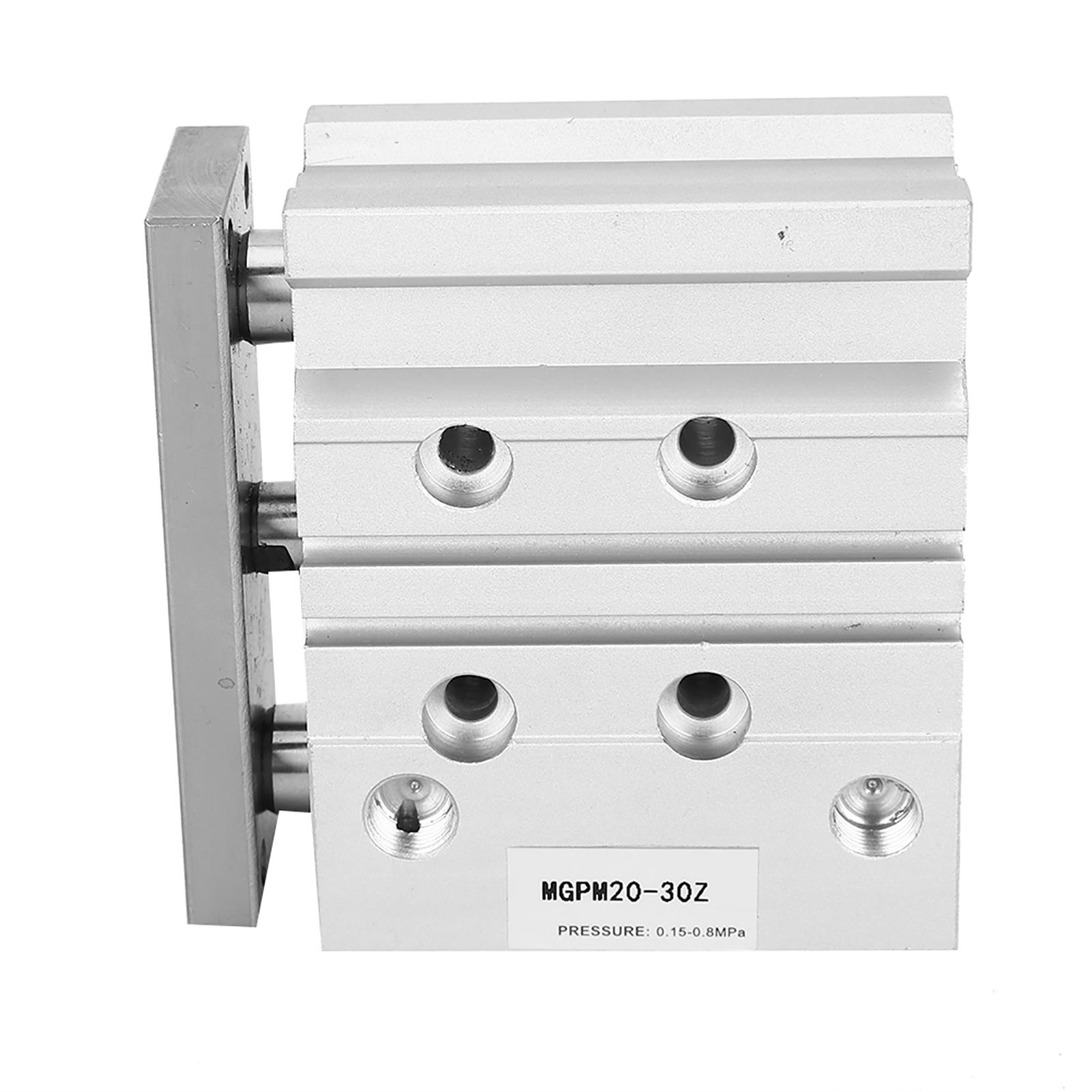 

MGPM20X30 3-штоковий циліндр подвійної дії з алюмінієвого сплаву пневматичний циліндр 20 мм діаметр поршня
