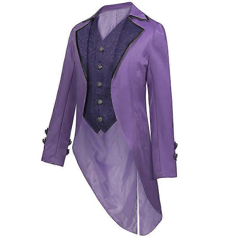 Mens Medieval Vintage Tuxedo Gothic Tailcoat Victorian Coat Carnival Cosplay Costume