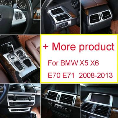 ABS сріблястий для BMW X5 X6 E70 E71 2008-2013 Прикраса інтер'єру автомобіля Повітряний отвір перемикання передач Смуга Рамка Кришка Накладка Наклейка