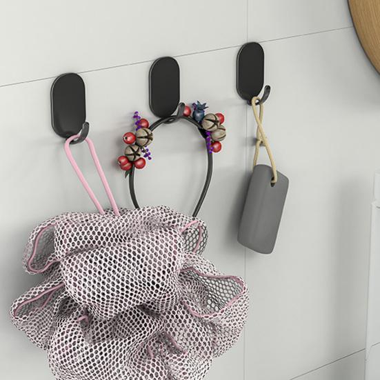 5PCS Wall Hooks Self-Adhesive Waterproof Hooks Strong Load-Bearing Rust-Resistant Hook for Bathroom Kitchen