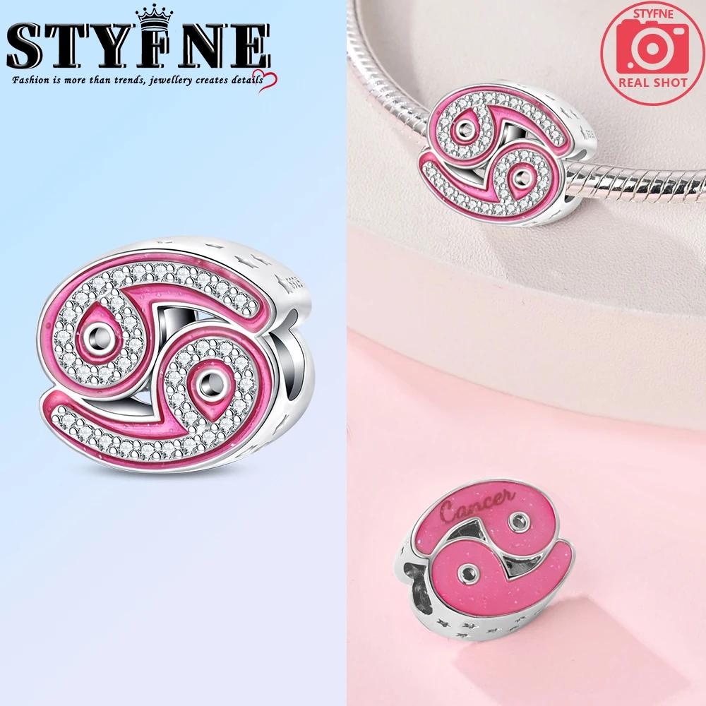 Pink Series Copper Alphabet Charms Beads Cute Letter Fit Original Bracelet Bangle Necklace Diy Jewelry