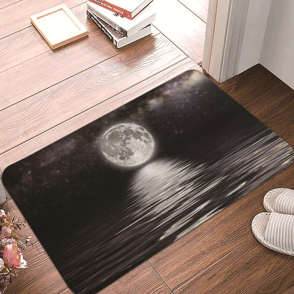 Non-slip Rug Washable Lunar Eclipse Printed Entrance Door Mat Simple Living Room Bedroom Kitchen Rug
