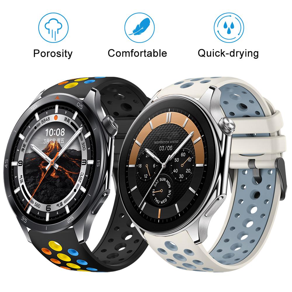 Round Hole 22mm Strap for OPPO Watch 4 PRO Quick-dry Breathable Sport Wristband Compatible with OPPO Watch X2/WATCH X