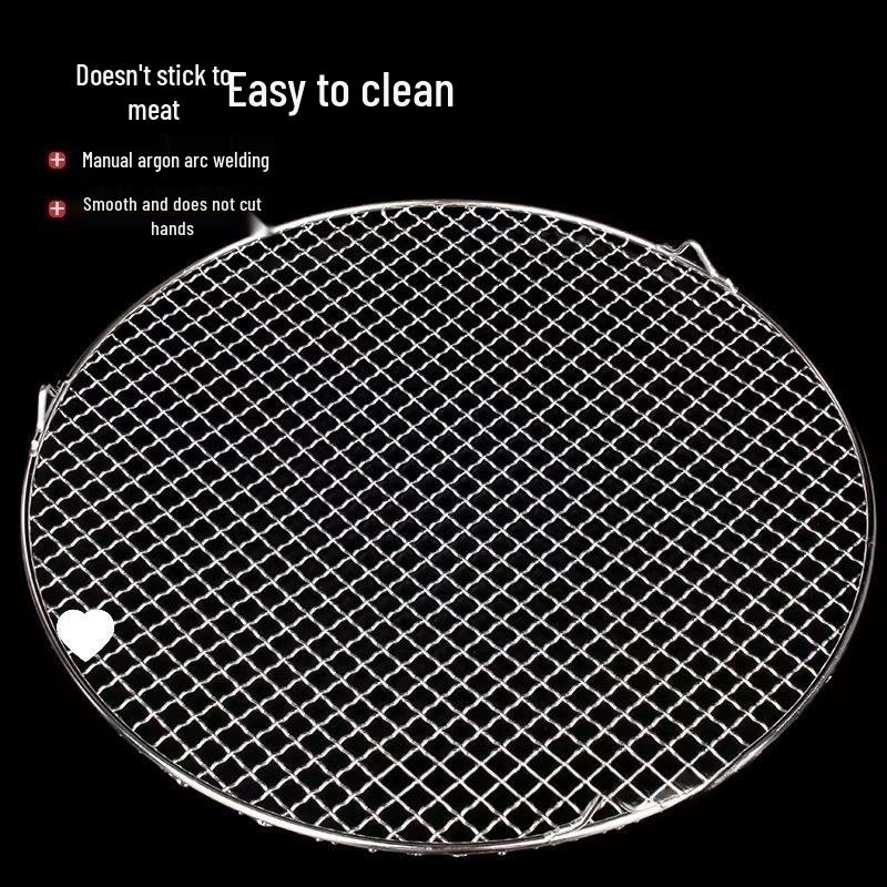304 Stainless Steel BBQ Grill Net with Legs - Round and Square Options for Electric Stoves, Fire Pits, Roasting, Oil Draining, and Drying.