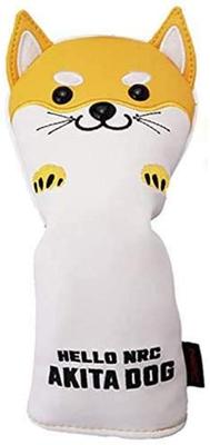 Waterproof Golf Headcover with Akita Dog and Samoyed Design for Drivers and UTs (440cc, 460cc), Woods, Utilities, (Yellow)