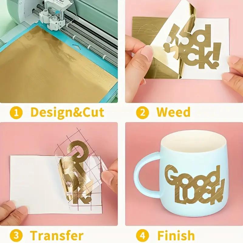 1 Rolle Mattes Gold Vinyl Rolle Permanenter Aufkleberfilm Wasserdicht Selbstklebend DIY Auto Haus Tassen Aufkleber für Alle Schneidemaschinen