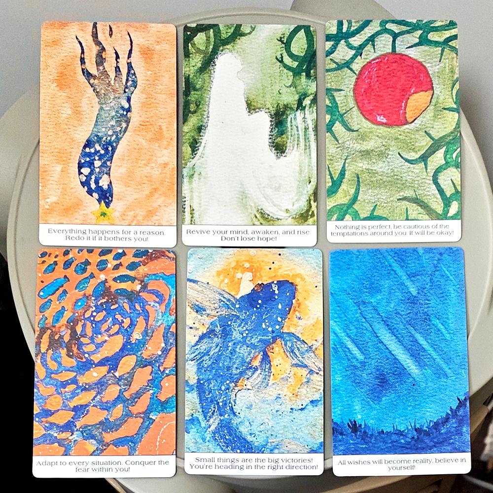 Think Oracle Deck 12*7cm 35 Hand-Painted Cards for Intuition & Emotional Resilience,double-embossed Cardstock