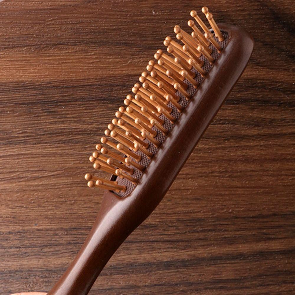 Anti Static Wooden Massage Comb Scalp Relax Wide Tooth Air Cushion Hairbrush Thicken Comfortable Sandalwood Scalp Massager