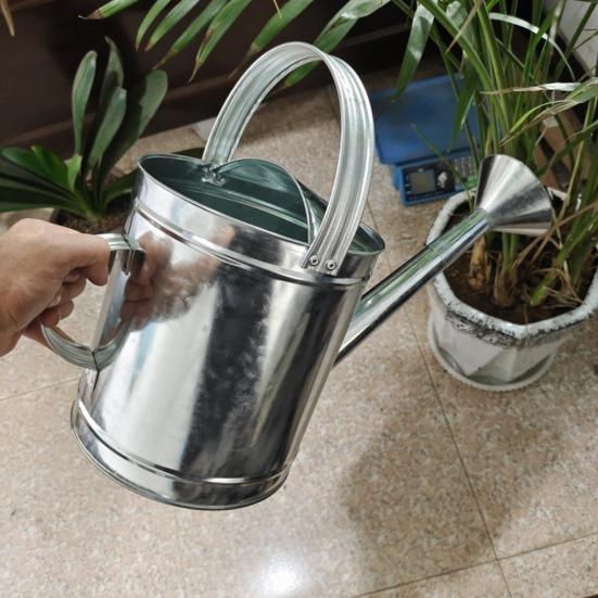 5/7/10/15L Stainless Steel Flower Waterer Can Large Capacity Lightweight Metal Watering Pot with Long Spout Garden Flower Can