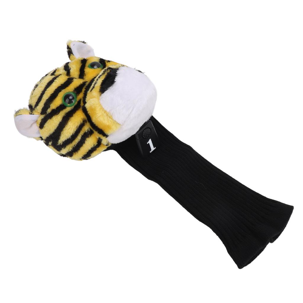 Golf Club Head Cover Plush Nylon Cute Tiger Head Protective Animal Golf Headcover for Golf Lovers Women Men