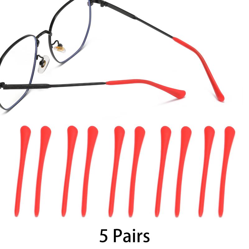 

5 Pairs Per Set Silicone Eyeglasses Temple Sleeves Soft Glasses Temple Holders Multi-color Elastic Mini Eyewear Retainers
