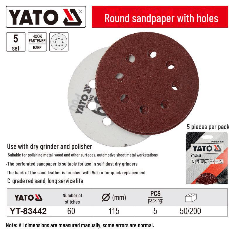 

Самоклеящийся шлифовальный круг YATO для угловых шлифовальных машин, пневматической полировки, сухой шлифовки и работ с кожей. YT-83442