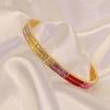 Small Personality National Style Fashion Gold and Silver Buckle Open Mouth Color Drill Titanium Steel Bracelet