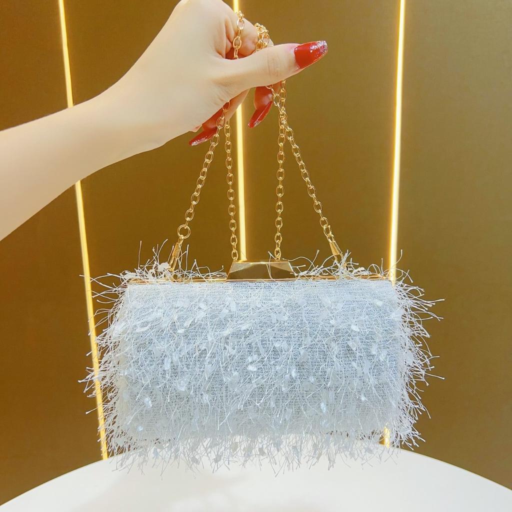 New Fashion Feather Evening Bag for Women,Elegant Shoulder Crossbody Clutch,Mini Phone Bag Makeup Bag