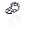 Gabbia per Lavaggio Cappelli per Lavatrice, Rastrelliera Pulitore per Cappelli da Baseball con Design a Rete Vuota, Chiusura laterale a fibbia, Lavatrice per Cappelli in Plastica