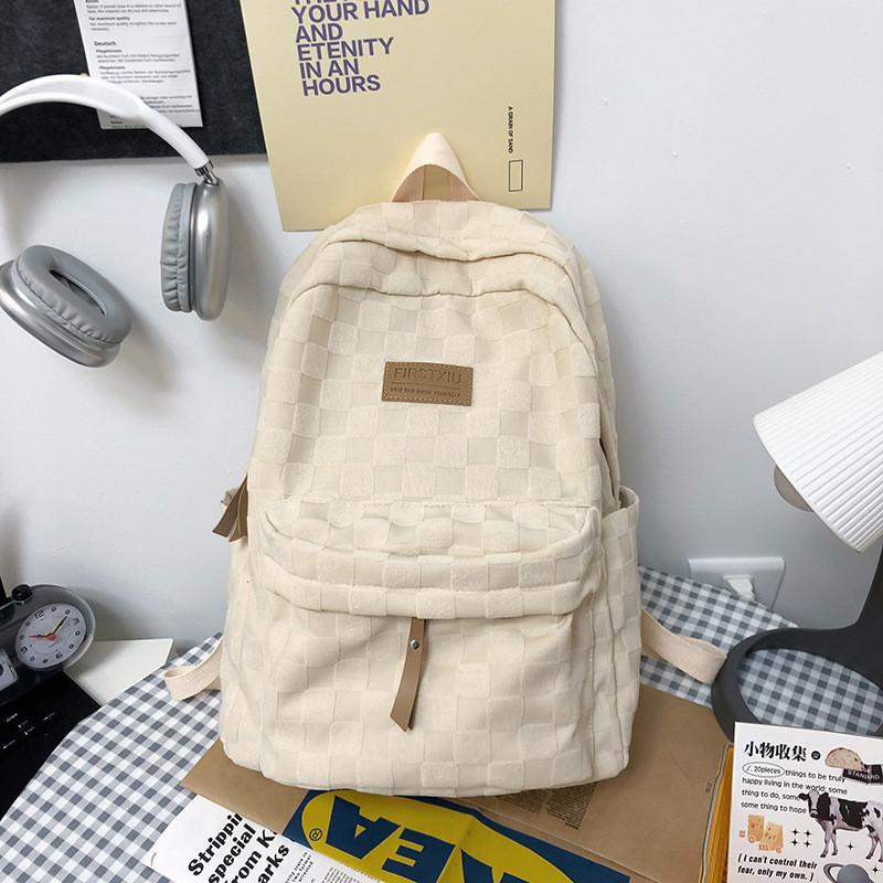 Unisex School Bag With Breathable Cotton-linen Material хаки