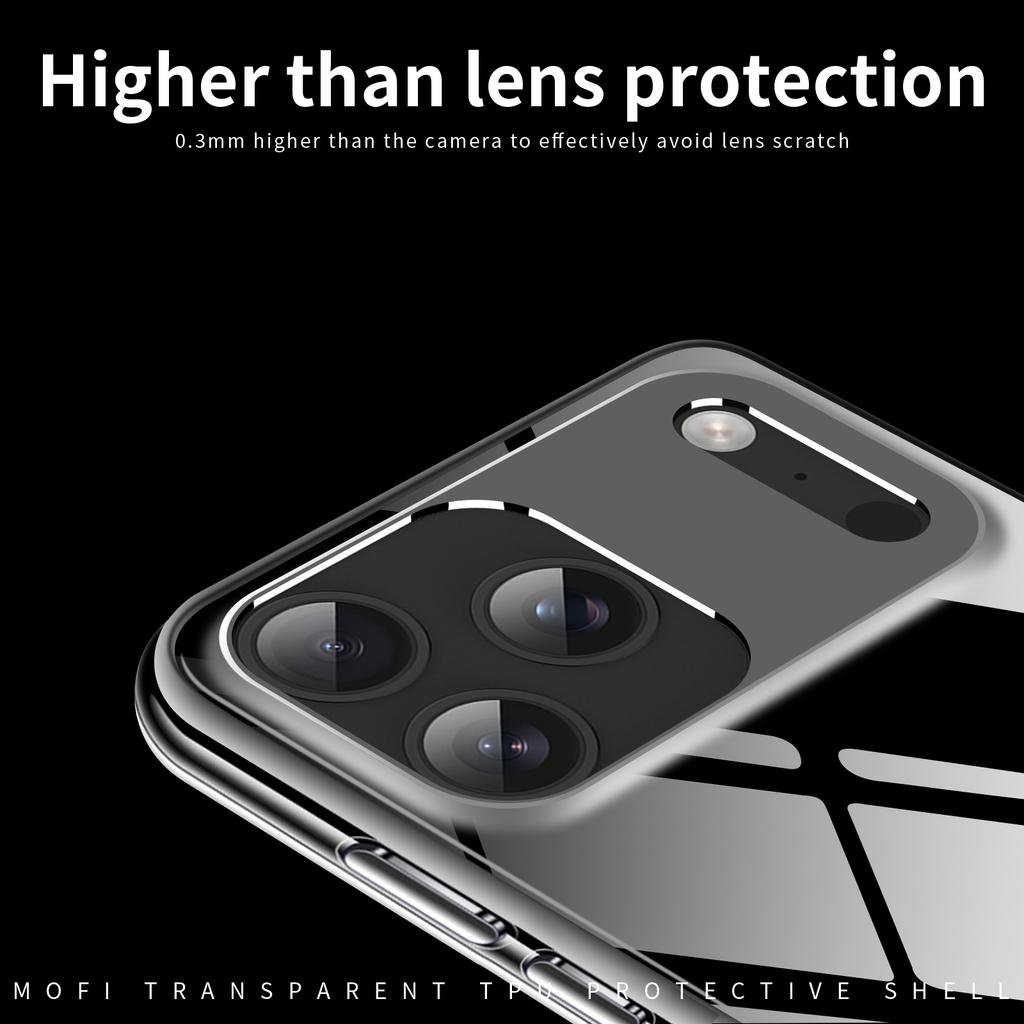 For iPhone 17 Pro Clear Phone Case MOFI Ultra-Thin TPU Phone Back Cover