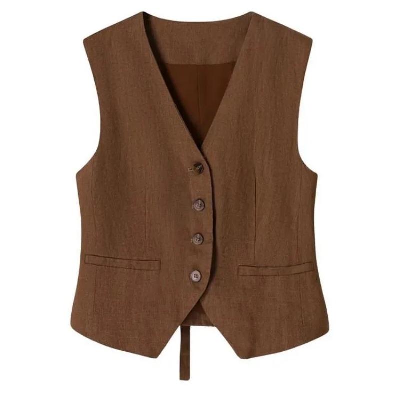 Women s White V-Neck Metal Button Front Asymmetric Hem Waistcoat Casual Vest S