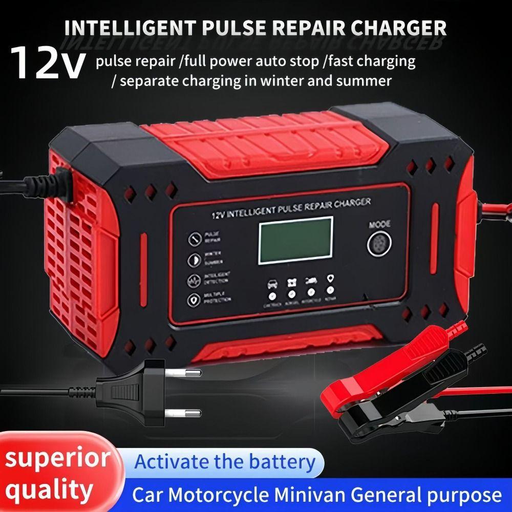 Pulse Repair Intelligent Car Battery Charger 6A Output Lead-Acid Battery Repair Auto Charging